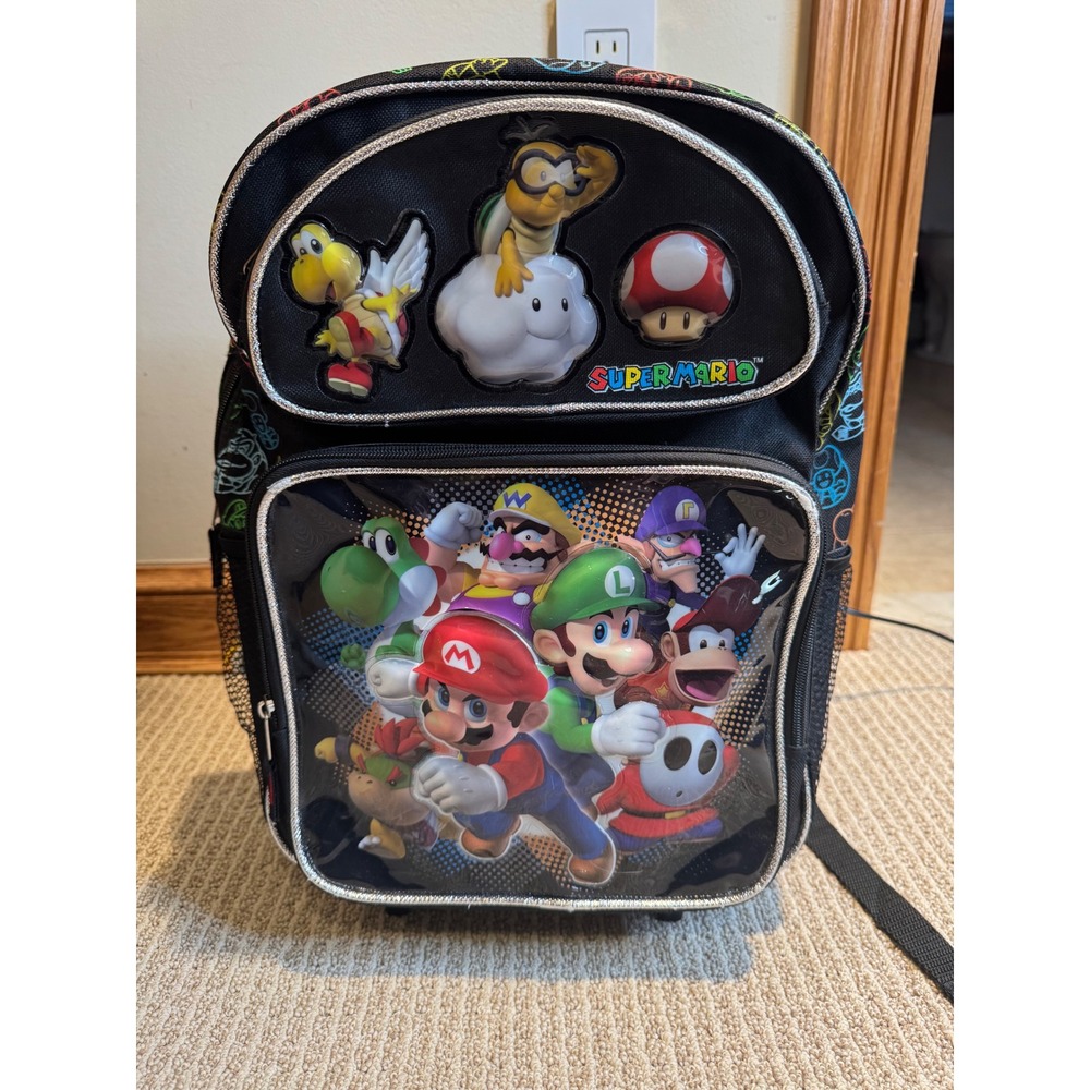 Nintendo Super Mario Rolling Backpack‎ Luggage with Cloud Charm